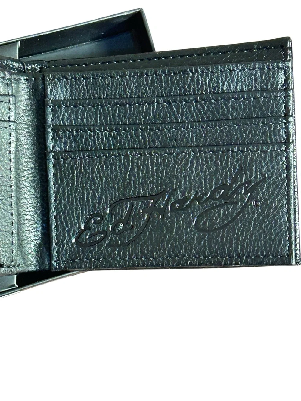 NWT Ed Hardy Men's Bifold Wallet and Valet Tray Gift Set Black